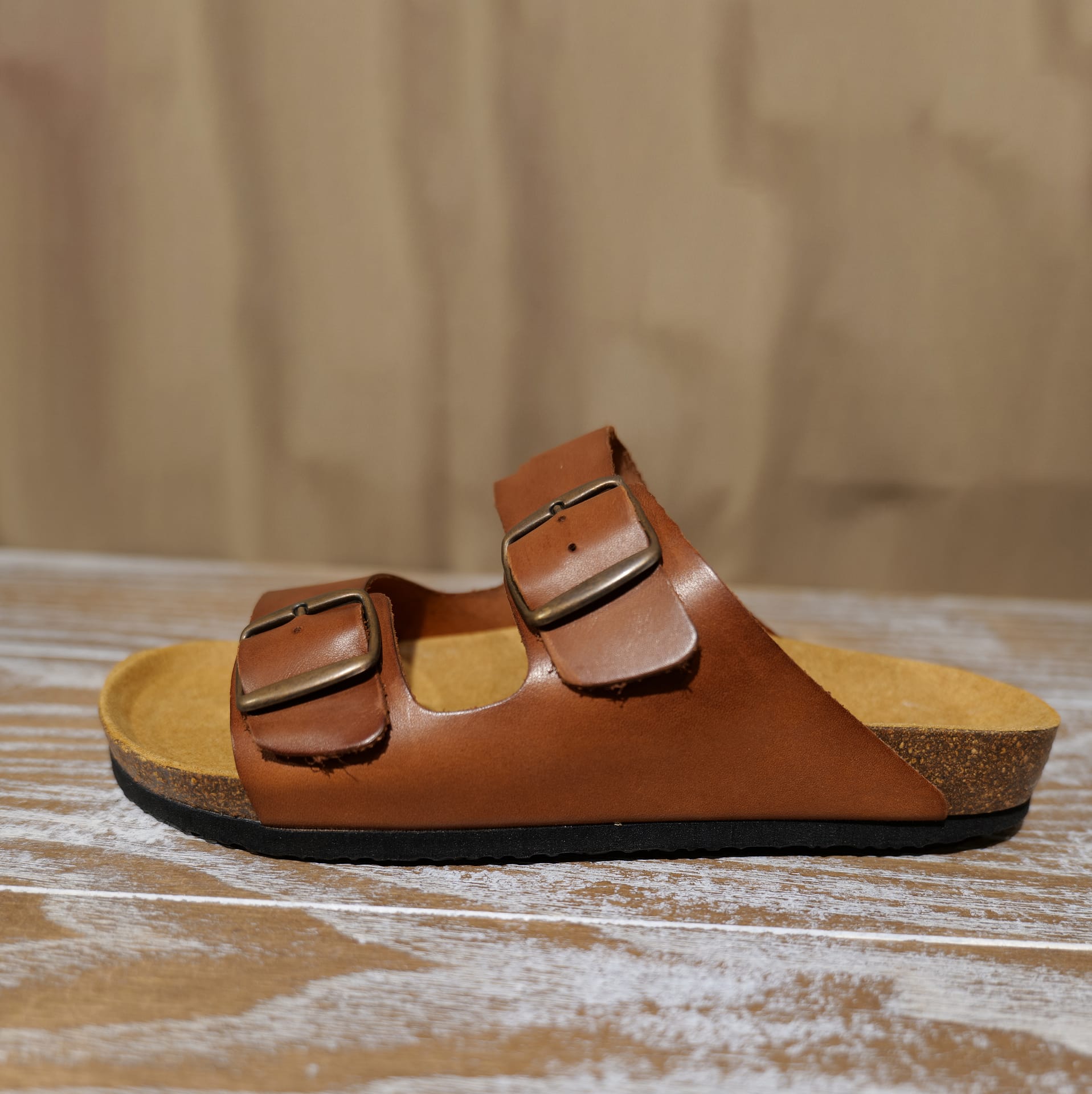 Sandales cuir marron clair extérieur