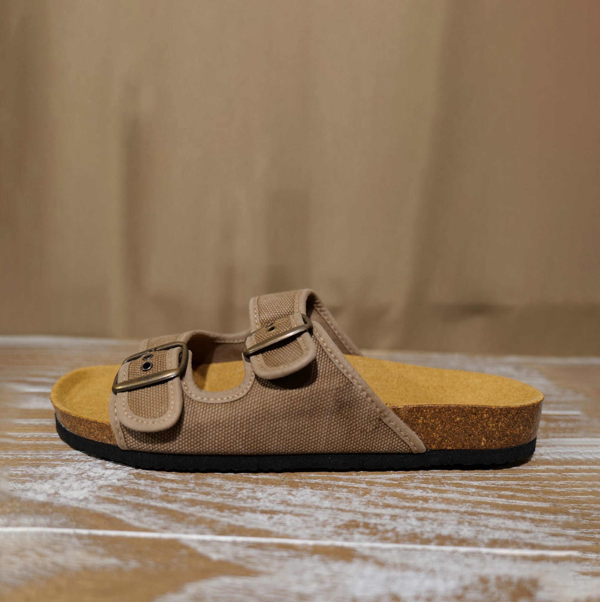 Sandales tissu beige extérieur