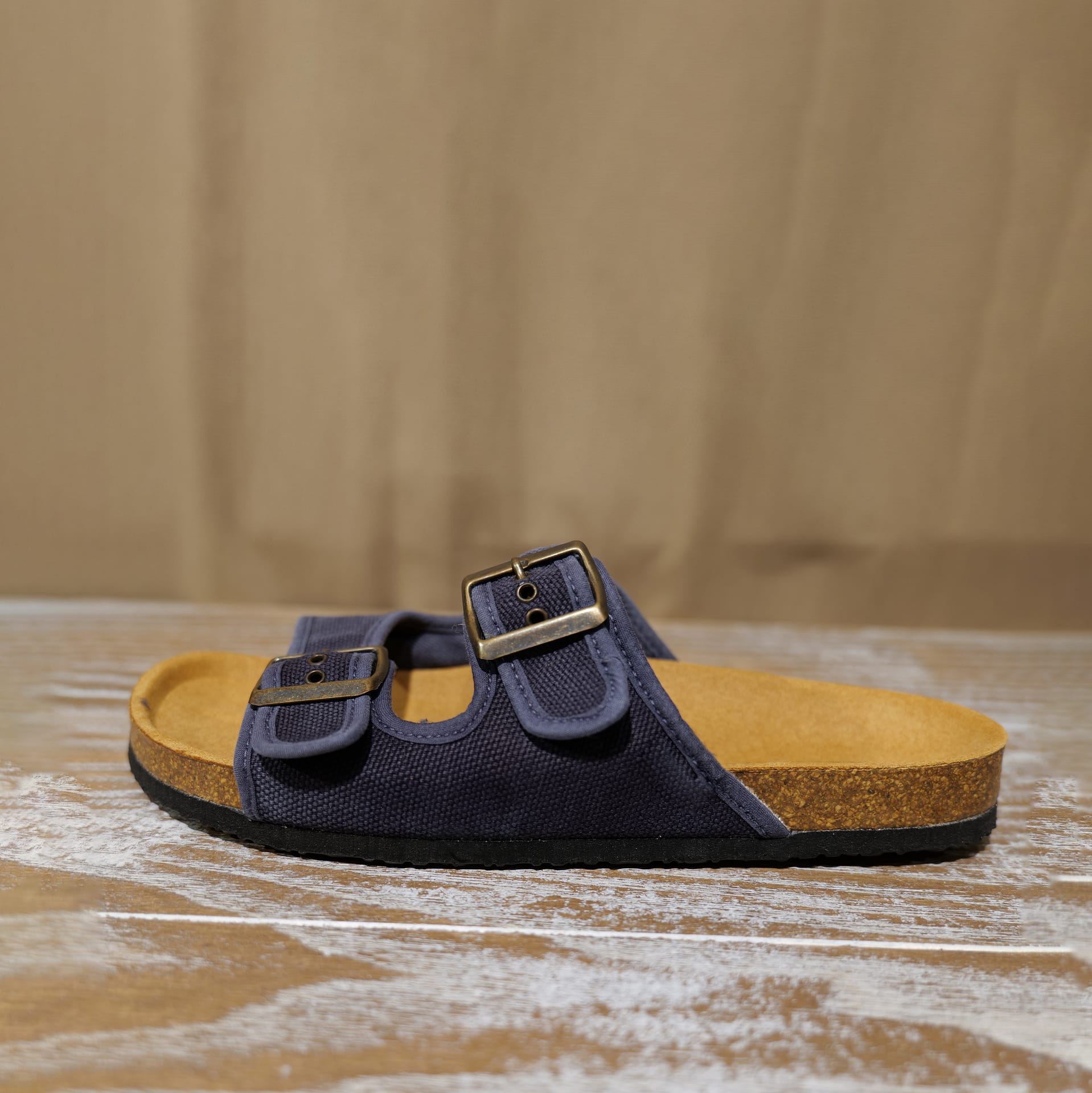 Sandales tissu bleu marine extérieur