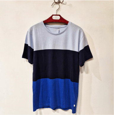 T-shirt bleu tricolore